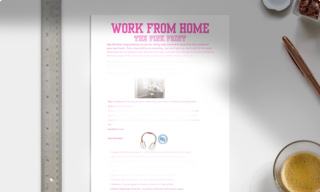 Work From Home: THE PINK PRINT